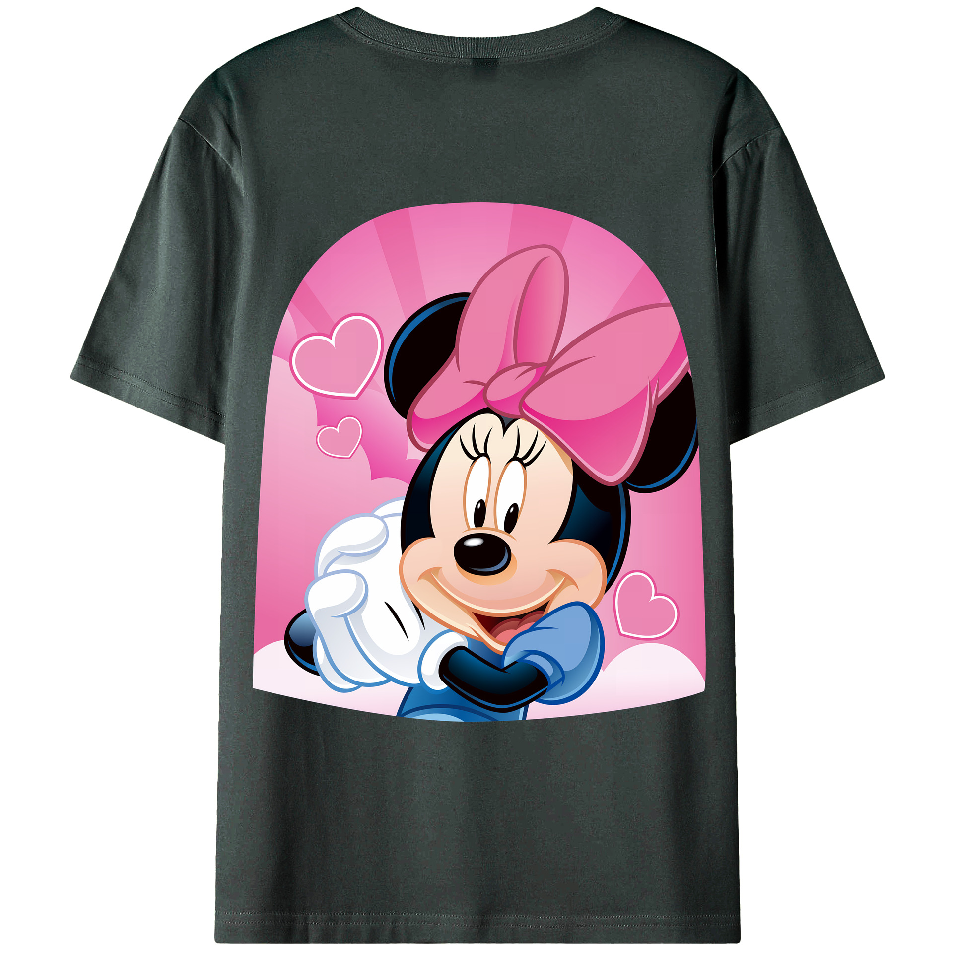 （画像用） ミッキーマウス Mickey Mouse 綿100％ メンズ半袖Tシャツ（バックプリント） 通気性